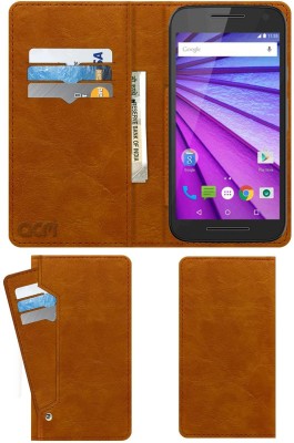 ACM Flip Cover for Motorola Moto G 3rd Gen G3(Gold, Cases with Holder, Pack of: 1)