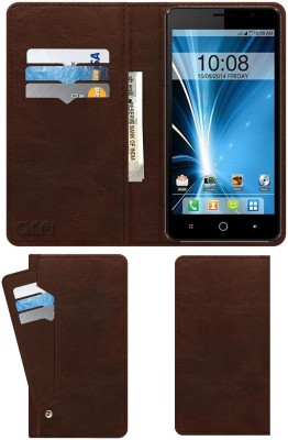 ACM Flip Cover for Intex Aqua Star(Brown, Cases with Holder, Pack of: 1)