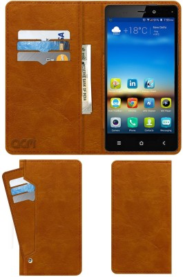 ACM Flip Cover for Gionee Elife E6(Gold, Cases with Holder, Pack of: 1)