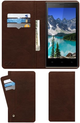 ACM Flip Cover for Spice Flo 6150(Brown, Cases with Holder, Pack of: 1)