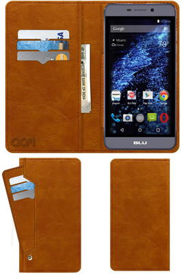 ACM Flip Cover for Blu Life Mark(Gold, Cases with Holder, Pack of: 1)