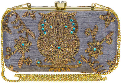 

The Indian Handicraft Store Party Grey Clutch