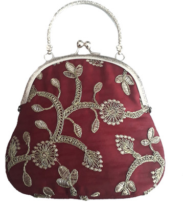 

WAQI Party Maroon Clutch