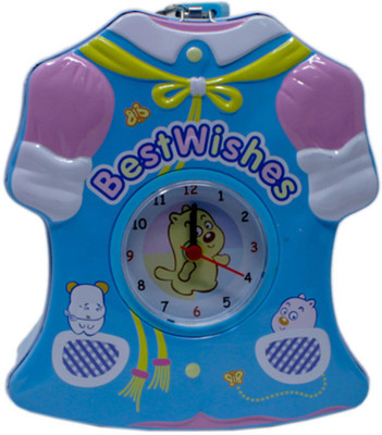 

Shoppernation Metal Piggy Bank With Clock For Kids Dress - Blue - (1BOX148) - Money Kiddy Coin Bank Coin Bank(Multicolor)