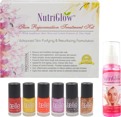 

NutriGlow Set of 6 Nail paints + 1skin Rejuvenation face wash + 1 Skin Rejuvenation treatment kit(Set of 1)