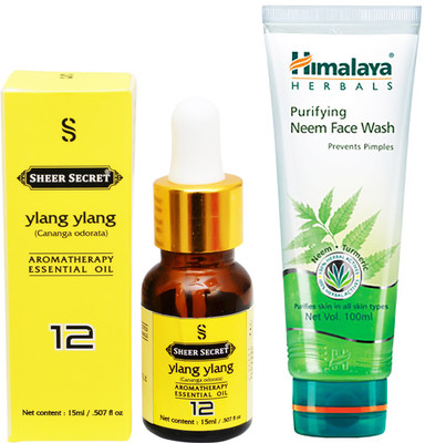 

SHEER SECRET AROMATHERAPY YLANG YLANG ESSENTIAL OIL 15ML with HIMALAYA NEEM FACEWASH 100ML(Set of 2)