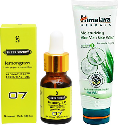 

SHEER SECRET AROMATHERAPY LEMONGRASS ESSENTIAL OIL 15ML with ALOEVERA FACEWASH 100ML(Set of 2)