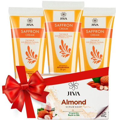

Jiva Saffron Cream Pack of 3 with Almond Soap(Set of 3)