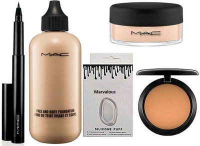 

Marvalous silicon puff&face and body foundation&loose powder&blusher&pen eyeliner(Set of 5)