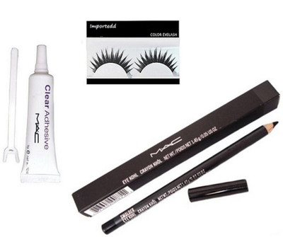 

importedd Eyelashes , Glue, Mac Pencil Kajal(Set of 2)