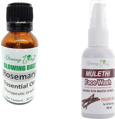

Glowing Buzz Combo of rosemary essential oil 30ml and mulethi facewash 60ml(Set of 2)
