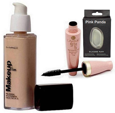 

Pinkpanda Silicon Puff & Makeup Foundation & 9 to 5 Mascara(Set of 3)