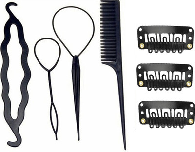

KYT Hair Combo KIt 7pcs ,4pcs DIY Kit for new Hair Styling , 3 pcs hair extension clip . all in one combo(Set of 7)