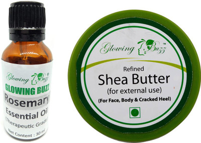 

Glowing Buzz Combo of rosemary essential oil 30ml and shea butter(Set of 2)