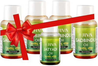 

Jiva Sadbindu Oil (60 ml) Pack of 4 with Jatyadi Oil (20 Ml)(Set of 5)