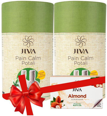

Jiva Pain Calm Potali (1 potali) Pack of 2 with Almond Soap(Set of 4)