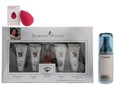 

Exclusive Sponge Puff, Shahnaz Husain Diamond Plus Facial Kit, Matchmaster Foundation of Mac(Set of 3)