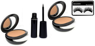 

Exclusive Eyelashes, Mac Studio Fix Compact (Pack of 2), Liquid Eyeliner(Set of 4)