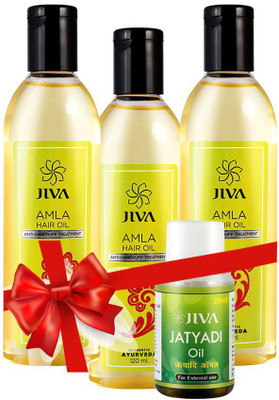 

Jiva Amla Hair Oil (120 ml) Pack of 3 with Jatyadi Oil (20 Ml)(Set of 3)