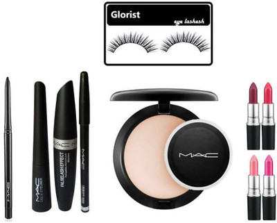 

glorist eyelash & eyeliner,mascara,pencil,4 lipstic,compact(Set of 10)