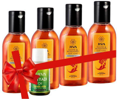 

Jiva Thyme & Rosemary Oil (60 ml) Pack of 4 with Jatyadi Oil (20 Ml)(Set of 4)