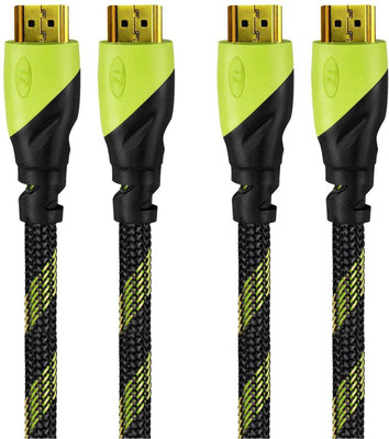 

TIZUM (2-PACK) “Aura” HDMI 1.4 -Gold Plated-High Speed Data 10.2Gbps, 3D, 4K, HD 1080P (10 Ft/ 3 M X 2) HDMI Cable(Compatible with Mobile, Laptop, Tablet, Mp3, Gaming Device, Green)