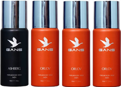 

GANS One ASHBERG & Three ORLOV Perfume Body Spray - For Men(600 ml, Pack of 4)