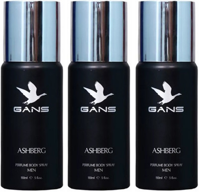 

GANS Three ASHBERG Perfume Body Spray - For Men(450 ml, Pack of 3)