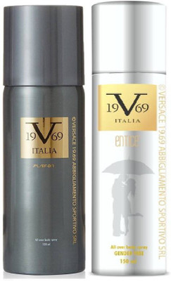 

V ITALIA Play On & Entice Deodorant Spray - For Men(300 ml, Pack of 2)