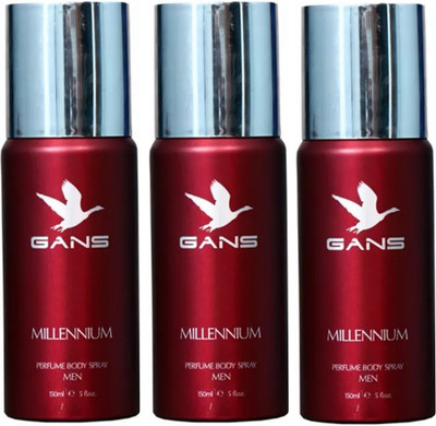 

GANS Three MILLENNIUM Perfume Body Spray - For Men(450 ml, Pack of 3)