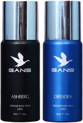 

GANS One ASHBERG & One DRESDEN Perfume Body Spray - For Men(300 ml, Pack of 2)