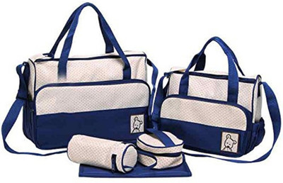 

House Of Sensation Cute As Button Embroidery Baby Nappy Changing Bags Sets Baby Nappy Changing Bags(Blue)