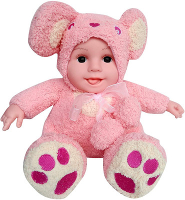 

Sunshine Gifting Musical Fluffy Realistic Baby Toy with Music, Bear Shaped { light pink }(Multicolor)