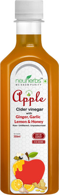 

Neuherbs Apple Cider Vinegar with ginger, garlic, lemon, and honey 350ml Apple Cider Vinegar(Apple Flavour Flavored)