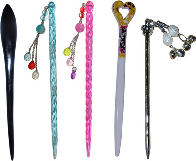 

HARI Combo of Multi Color Juda Sticks Bun Stick(Multicolor)