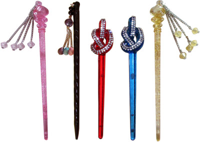 

GIRISJ Combo of Multi Color Juda Sticks Bun Stick(Multicolor)