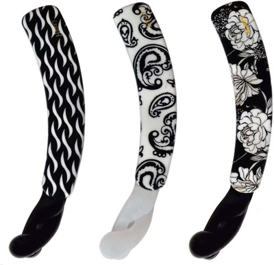 

Shreya Collection Combo of 3 Black & White Floral Print Banana Hair Clips Banana Clip(Black, White)
