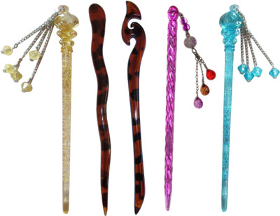 

GRAPEE Combo of Multi Color Juda Sticks Bun Stick(Multicolor)