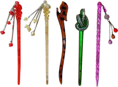 

GROUT Combo of Multi Color Juda Sticks Bun Stick(Multicolor)