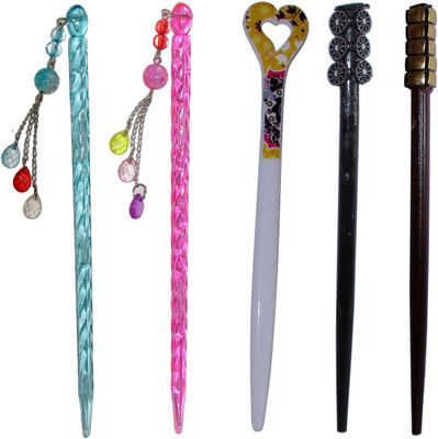 

RISHUBH Combo of Multi Color Juda Sticks Bun Stick(Multicolor)