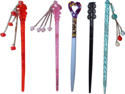 

flabbergasted Combo of Multi Color Juda Sticks Bun Stick(Multicolor)
