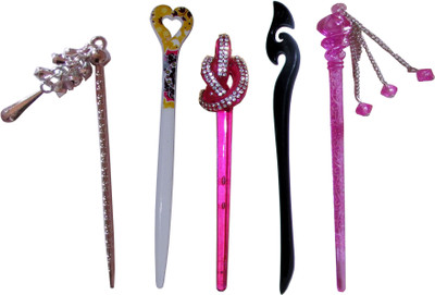

RISHU Combo of Multi Color Juda Sticks Bun Stick(Multicolor)