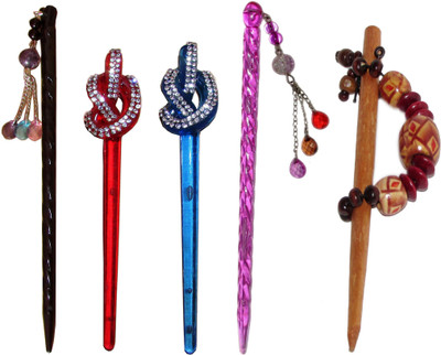 

GAGRAT Combo of Multi Color Juda Sticks Bun Stick(Multicolor)