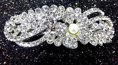 

Proplady Partywear Collection Stylish (L-size) Silver Rhinestone Stud Designer Hair Clip|Wedding Hair Accessories|Hair Back Pin for Girls & Women Hair Clip, Hair Claw, Bun Clip, Banana Clip, Back Pin(Silver)