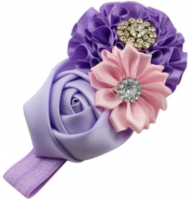 

Babymoon Baby Premium Crystal Triple Flower Headband / Partywear / Exclusive Designer Wear (Sapphire Blue) Head Band(Blue, Pink, Purple)