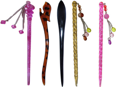 

GUIO Combo of Multi Color Juda Sticks Bun Stick(Multicolor)