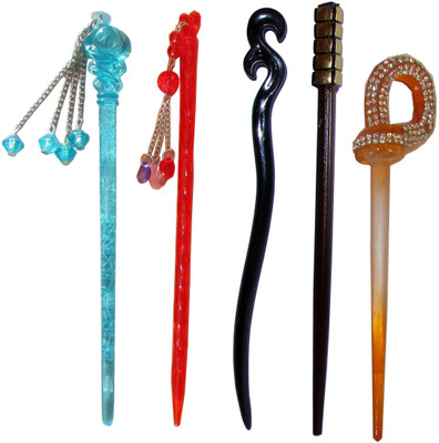 

GRAH Combo of Multi Color Juda Sticks Bun Stick(Multicolor)