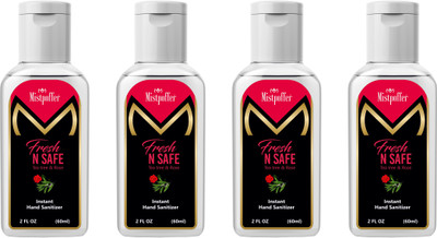 

Mistpoffer Fresh N Safe Hand Sanitizer(60 ml, Bottle, Pack of 4)