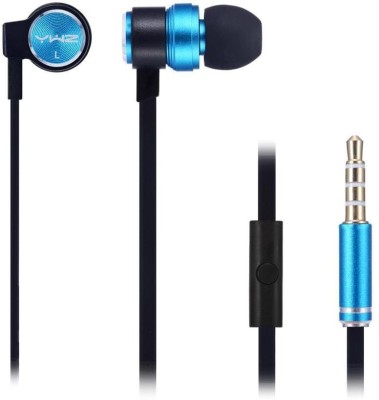 YWZ S-600 Metal Earphone Super Bass Wired Gaming Headset(Light Blue, In the Ear)