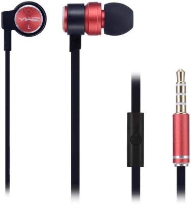 YWZ S-600 Metal Earphone Super Bass Wired Headset(Red, Black, In the Ear)